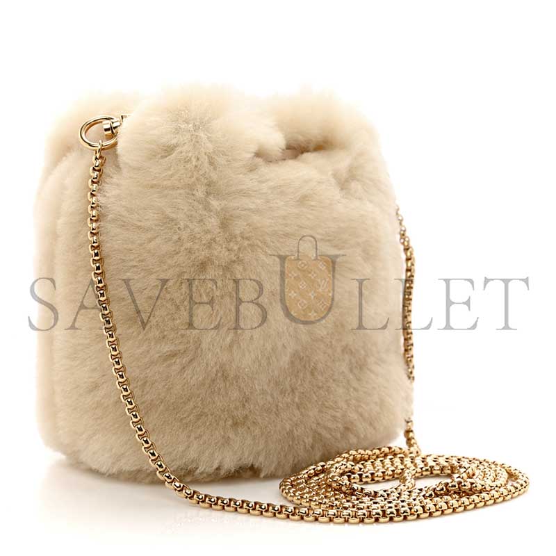 PRADA ECRU SHEEPSKIN MINI POUCH 1NR016 (9.5*9*6cm) 